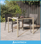 Stol za vrt Bež 90x90x75 cm Poli Rattan - NOVO