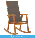 Stolica za ljuljanje s jastucima od masivnog bagremovog drva - NOVO