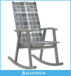 Stolica za ljuljanje s jastucima siva masivno bagremovo drvo - NOVO