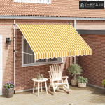 Tenda na ručno uvlačenje 300 cm narančasto-bijela prugasta - Narančast