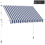 Tenda na ručno uvlačenje 300 cm plavo-bijela prugasta - Plava i bijela