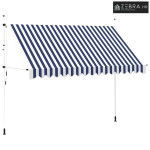 Tenda na ručno uvlačenje 350 cm plavo-bijela prugasta - Plava i bijela