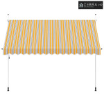 Tenda na ručno uvlačenje 350 cm žuto-plava prugasta - Žuta i plava 350