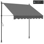 Tenda na uvlačenje antracit 200 x 150 cm od tkanine i čelika - Antraci