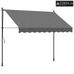 Tenda na uvlačenje antracit 250 x 150 cm od tkanine i čelika - Antraci