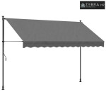 Tenda na uvlačenje antracit 300 x 150 cm od tkanine i čelika - Antraci