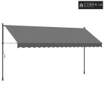 Tenda na uvlačenje antracit 400 x 150 cm od tkanine i čelika - Antraci