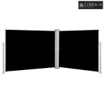 Uvlačiva bočna tenda 140 x 1000 cm crna - Crna 140 x 1000 cm