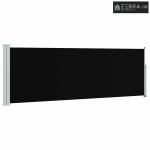 Uvlačiva bočna tenda za terasu 100 x 314 cm crna - Crna 100 x 300 cm