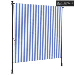 Vanjska roleta plavo-bijela 150 x 270 cm od tkanine i čelika - Plava i