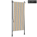 Vanjska roleta žuto-bijela 120 x 270 cm od tkanine i čelika - Žuta i b