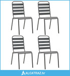 Vanjske stolice s rešetkastim dizajnom 4 kom čelične tamnosive - NOVO