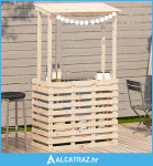 Vanjski barski stol s krovom 112,5 x 57 x 195,5 cm masivno drvo - NOVO