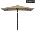 Vanjski suncobran s metalnim stupom 300 x 200 cm smeđesivi