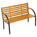 Vilde vrtna klupa s naslonom i naslonima za ruke 122 cm – drvo i metal