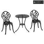 Vodootporni bistro set za 2 osobe: 1 stol + 2 stolice s otvorom za sun