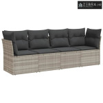Vrtna garnitura - 4-dijelni set vrtnih sofa s jastucima svijetlosivi p