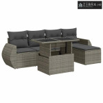 Vrtna garnitura - 6-dijelni set vrtnih sofa od poliratana s jastucima