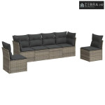 Vrtna garnitura - 6-dijelni set vrtnih sofa od poliratana s jastucima