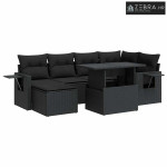 Vrtna garnitura - 7-dijelni set vrtnih sofa od poliratana s jastucima