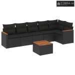 Patio Sofa Set 7-sjedala Black - Crna Sa stolom