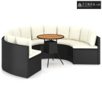Vrtna garnitura - 7-dijelni set vrtnih sofa od poliratana s jastucima