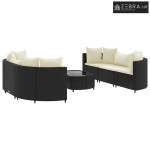 Vrtna garnitura - 7-dijelni set vrtnih sofa od poliratana s jastucima