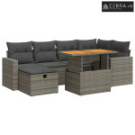Vrtna garnitura - 8-dijelni set vrtnih sofa od poliratana s jastucima