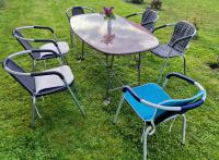 Vrtna garnitura - stol + 6 stolica + 6 jastuka za stolice JYSK