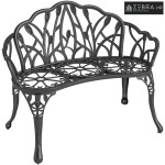 Vrtna klupa za 2 osobe od lijevanog aluminija, motiv tulipana, 99x57x7