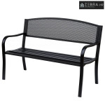 Vrtna klupa, klupa za park, dvosjed, čelik, crna, Š127 x D60 x V87 cm