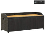 Vrtna klupa za pohranu od poliratana 120 cm crna - Crna 120 x 50 x 50