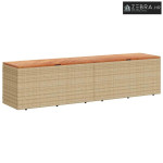 Vrtna kutija za pohranu bež 220x50x54 cm poliratan drvo bagrema - Bež
