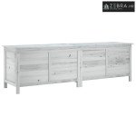 Vrtna kutija za pohranu bijela 198,5x50x56,5cm masivna jelovina - Bije