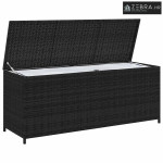 Vrtna kutija za pohranu crna 150 x 50 x 60 cm poliratan - Crna