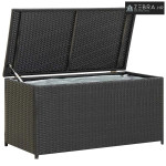 Vrtna kutija za pohranu od poliratana 100 x 50 x 50 cm crna