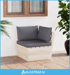 Vrtna kutna sofa od paleta s jastucima impregnirana smrekovina - NOVO