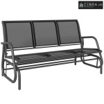 Vrtna metalna klupa s ljuljačkom za 3 osobe, nosivost 300 kg, 147×70×8