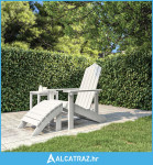 Vrtna stolica Adirondack s osloncem za noge HDPE bijela - NOVO