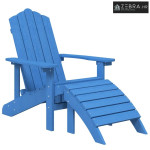 Vrtna stolica Adirondack s osloncem za noge HDPE boja vode - Aqua plav