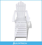 Vrtna stolica s otomanom drvena bijela - NOVO