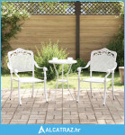 Vrtne stolice 2 kom, bijele, liveni aluminij - NOVO