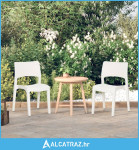 Vrtne stolice 2 kom bijele od polipropilena - NOVO