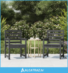 Vrtne stolice 2 kom sive 60x48x91 cm masivna borovina - NOVO