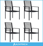 Vrtne stolice 4 kom od PVC ratana crne - NOVO