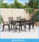 Vrtne stolice 6 kom od lijevanog aluminija crne - NOVO