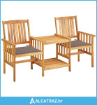 Vrtne stolice s čajnim stolićem i jastucima od bagremovog drva - NOVO