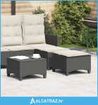 Vrtne stolice s jastucima 2 kom. Crne 55x55x36 cm Poli ratan - NOVO