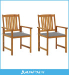 Vrtne stolice s jastucima 2 kom od masivnog drva bagrema - NOVO