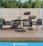 Vrtne stolice s jastucima 4 kom crne 54x60,5x83,5 cm poliratan - NOVO